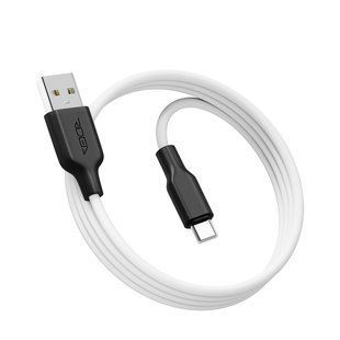 USB Ridea RC-M124 Soft Silico Type-C 3A Бело-Черный 6902013710355 фото