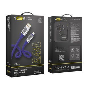 USB YOKI ULTRA YK-UL61 Lightning 2.4A 1.2m Синий 6907858579884 фото