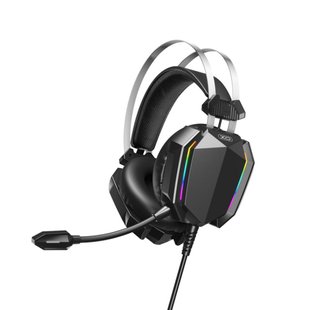 Игровые Наушники XO-GE-07 Static RGB Long mic USB+Dual 3.5mm Цвет Черный 6920680851652 фото