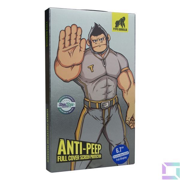 Захисне скло Type Gorilla 0.33 мм 2.5D HD Anti-Peep NPT14 для iPhone 13 Pro Max/14 Plus Чорний 6934663701711 фото