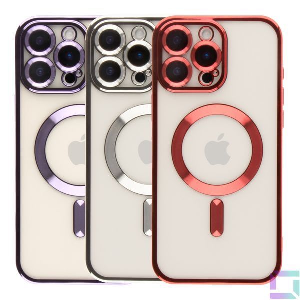 Чехол TPU Metallic Full Camera with Magsafe для iPhone 16 Pro Black 2020000457411 фото