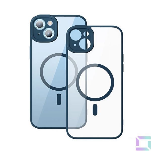 Чехол Baseus Frame Series Magnetic Case+Glass 0.22mm для iPhone 14 Plus ARJT030003 Blue 6932172616618 фото