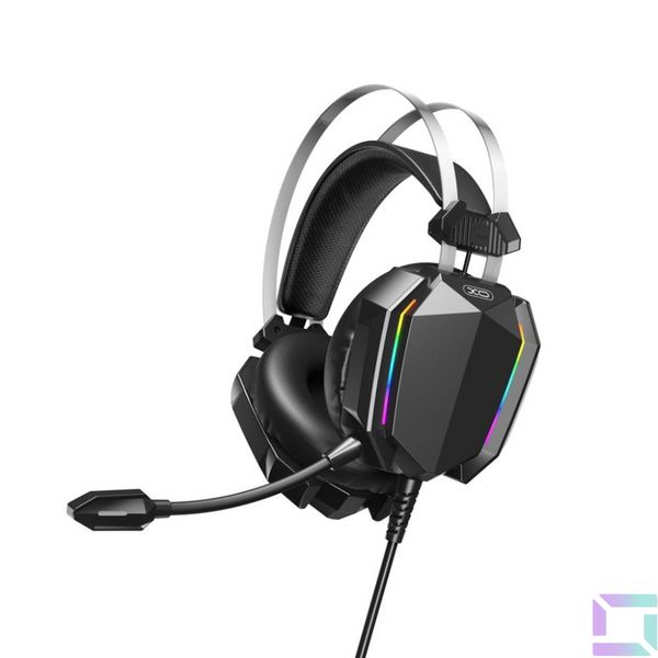 Игровые Наушники XO-GE-07 Static RGB Long mic USB+Dual 3.5mm Цвет Черный 6920680851652 фото