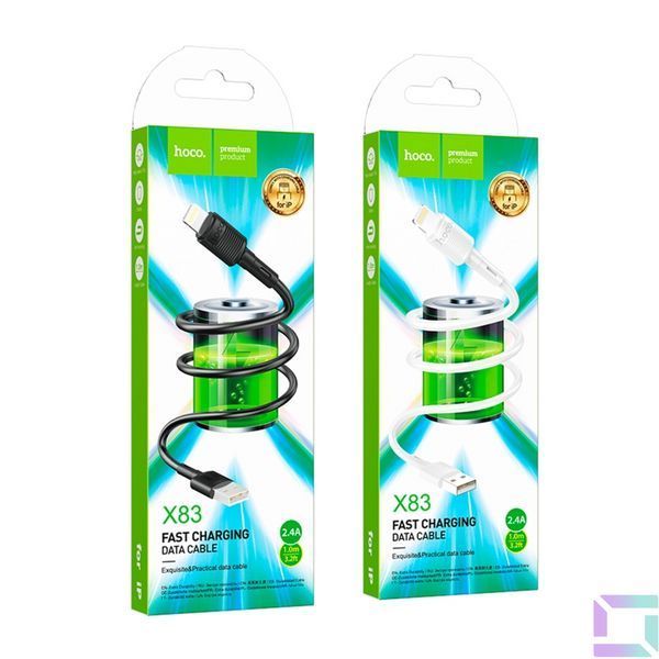 Кабель USB Hoco X83 Lightning М'ята упаковка Білий 2020000513773 фото
