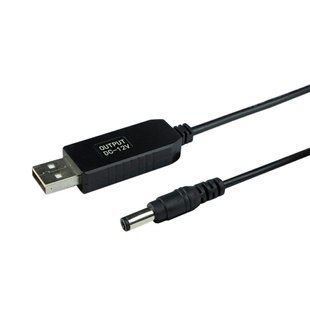 Кабель USB to DC для роутера з 5v на 12v 0.6A 5.5х2.1 mm Чорний 2020000323068 фото