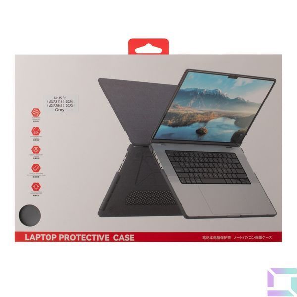 Накладка PC+PU AMO-PU for MacBook Air 15" 2025/2024/2023 (M4 A3114/M3 A3114/M2 A2941) Black 2020000472346 фото