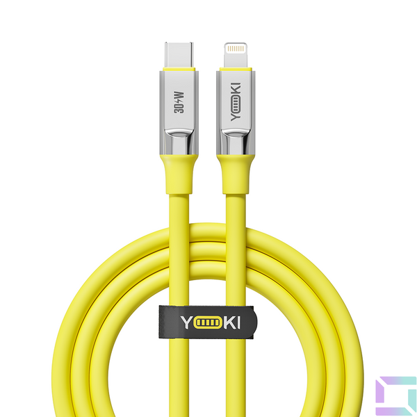 Кабель USB YOKI ULTRA YK-UL61 Type-C to Lightning 30W 1.2m Колір Жовтий 6907858579891 фото