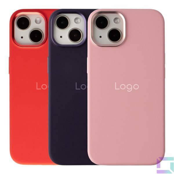 Чехол Silicone Case Metal Buttons (AA) для iPhone 14 Black 2020000453215 фото