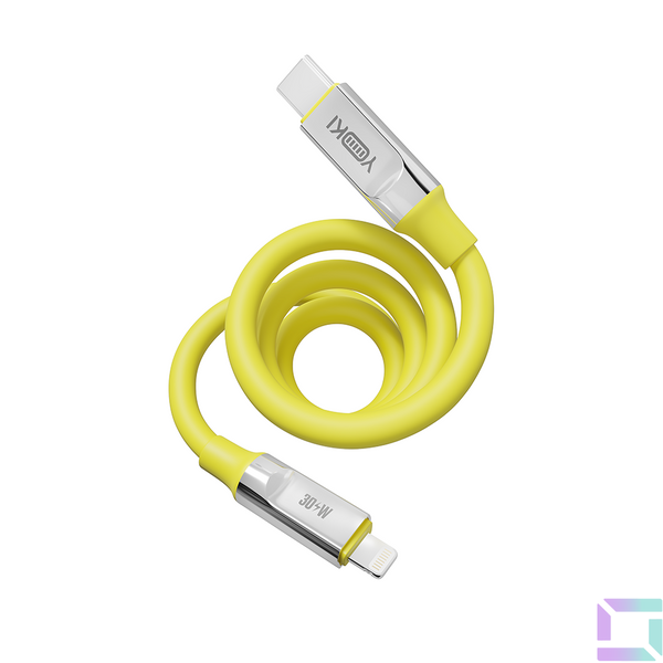 Кабель USB YOKI ULTRA YK-UL61 Type-C to Lightning 30W 1.2m Колір Жовтий 6907858579891 фото