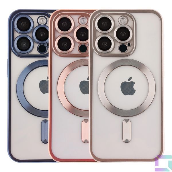 Чохол TPU Metallic Chrome Full Camera with Magsafe для iPhone 12 Pro Chrome Blue 2020000384397 фото