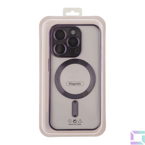 Чехол TPU Metallic Full Camera with Magsafe для iPhone 12 Pro Dark Purple 2020000342861 фото