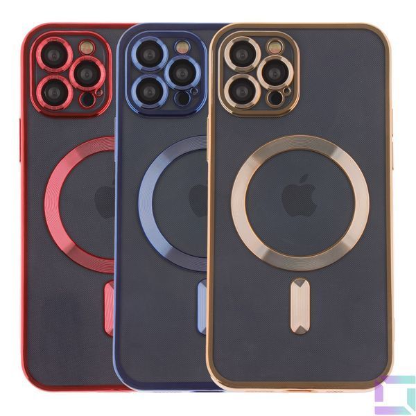 Чехол TPU Metallic Full Camera with Magsafe для iPhone 12 Pro Dark Purple 2020000342861 фото