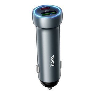 Автомобільний Зарядний Пристрій Hoco Z54A 1USB-A QC18W/1USB-C PD30W Total 48W Сiрий 6942007645737 фото