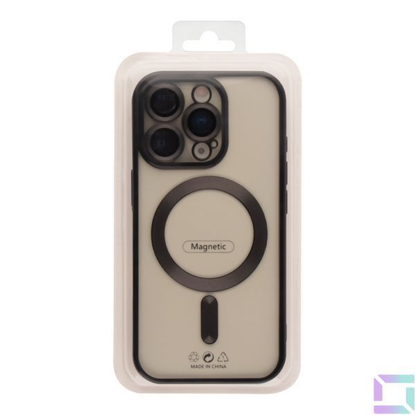 Чохол TPU Metallic Chrome Full Camera with Magsafe для iPhone 16 Pro Chrome Black 2020000451310 фото