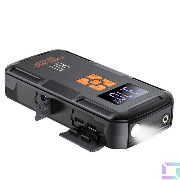 Універсальна Мобільна Батарея Hoco QS2 Air Pump/Jump Starter/Power Bank(8000mAh) Колір Чорний 6942007611442 фото