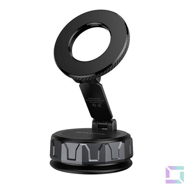 Автотримач Borofone BH140 Magnetic Ring/Vacuum Чорно-Сірий 6941991125577 фото