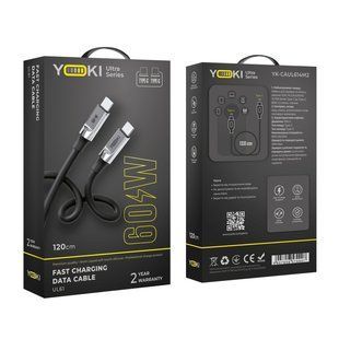 USB YOKI ULTRA YK-UL61 Type-C to Type-C 60W 1.2m Черный 6907858579907 фото