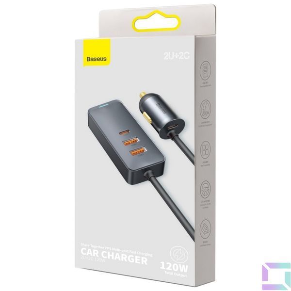 Авто Зарядное Устройство Baseus Share Together PPS multi-port 120W CCBT-A Серый, 0G 6953156206670 фото