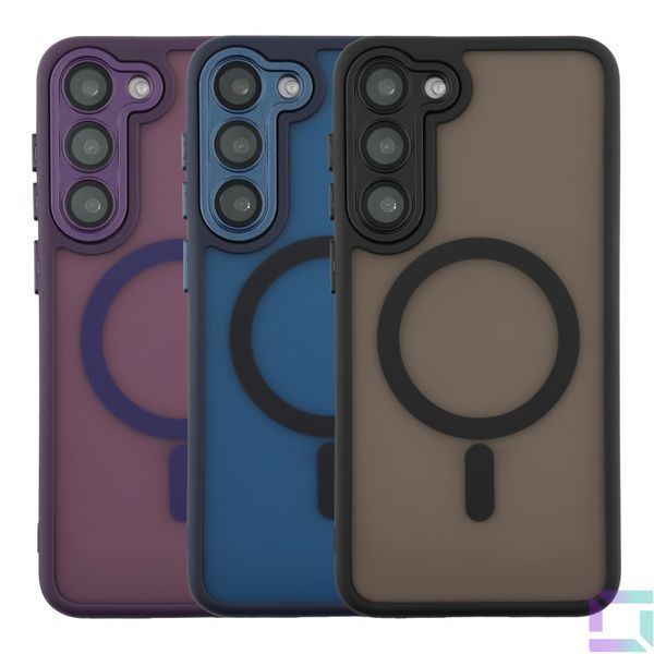 Чехол TPU+PC Magnetic Matte Camera Lens with Magsafe для Samsung Galaxy S23+ 5G (S916) Dark Blue 2020000437406 фото
