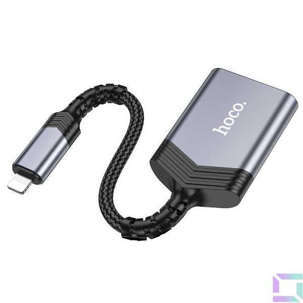 Переходник Hoco UA25 2-in-1 card reader Lightning Цвет Серый 6942007608855 фото