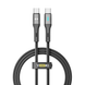Кабель USB YOKI LED YK-LE17 Type-C to Type-C 60W 1.2m Колір Чорний 6907858579440 фото 1