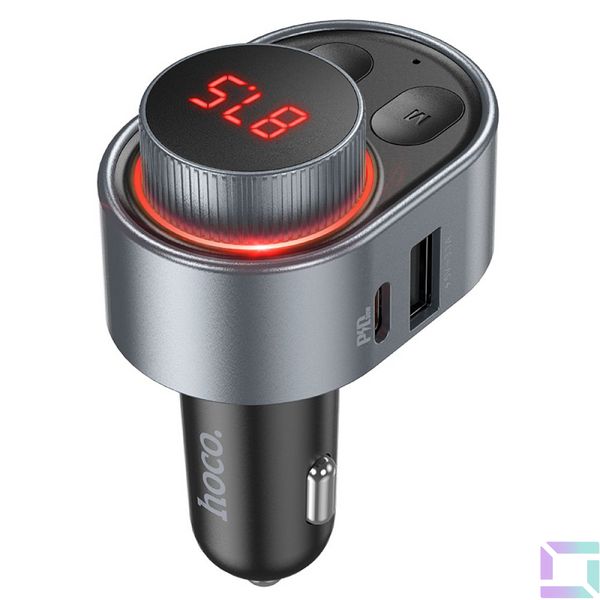 FM-трансмітер Hoco E72 Alegria PD30W car BT FM transmitter Колір Черно-Сірий 6931474780836 фото