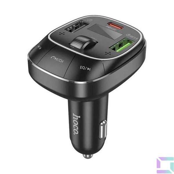 FM-трансмітер Hoco E76 Pole PD48W+QC3.0 car BT FM transmitter Колір Сiрий 6942007600255 фото