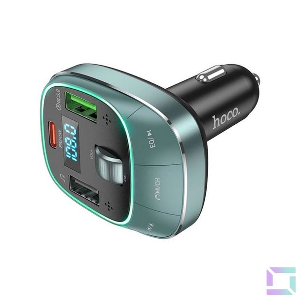 FM-трансмітер Hoco E76 Pole PD48W+QC3.0 car BT FM transmitter Колір Сiрий 6942007600255 фото