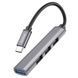 USB Hub Hoco HB26 4 in 1 adapter(Type-C to USB3.0+USB2.0*3) Серый 6931474765482 фото