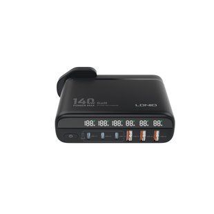 Сетевое Зарядное Устройство LDNIO A6140C 3USB/3USB-C GAN (100W+40W)140W LED Display 1.5m Черный 6933138601402 фото