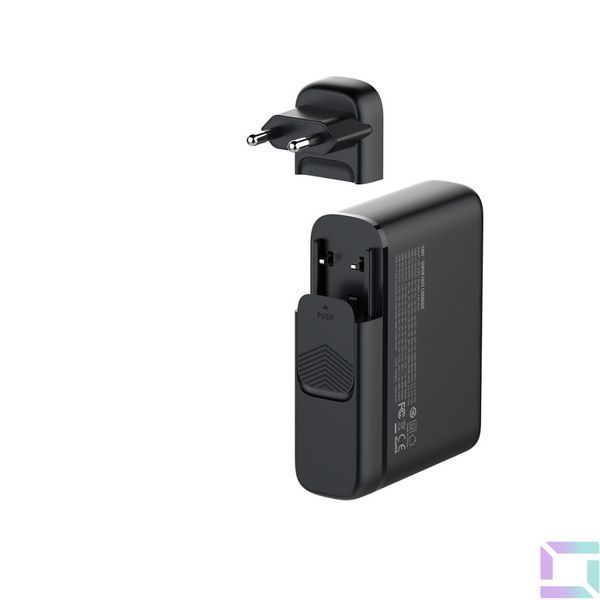 Мережевий Зарядний Пристрій LDNIO A6140C 3USB-A/3USB-C GAN (100W+40W)140W LED Display 1.5m Чорний 6933138601402 фото