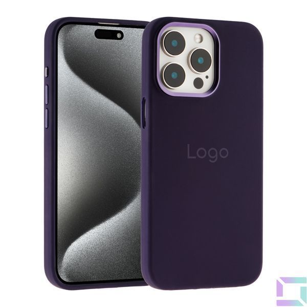 Чехол Silicone Case Metal Buttons (AA) для iPhone 15 Pro Max Purple 2020000453581 фото