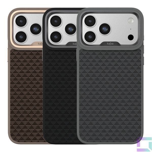 Чохол Kajsa Glamorous Collection Pyramid Pattern with MagSafe для iPhone 17 Pro Orange Plus O-Ring 4894505266391 фото