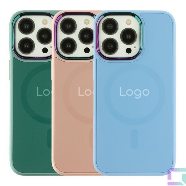 Чехол AG-Glass Chrome Camera with Magsafe для iPhone 13 Pro Max Blue 2020000341741 фото