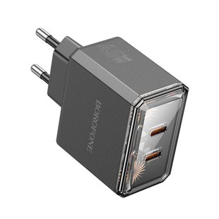 Мережевий Зарядний Пристрій Borofone BAS33A 2USB-C PD/QC45W Колір Чорний 6941991110702 фото