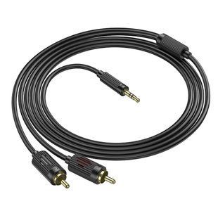 Кабель Aux Hoco UPA28 AUX 3.5 to dual RCA 1.5m М'ята упаковка Чорний 2020000378198 фото
