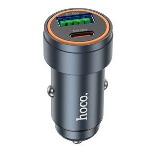 Авто Зарядное Устройство Hoco Z57A 1USB/1USB-C PD30W/QC3.0 Серый 6942007633109 фото