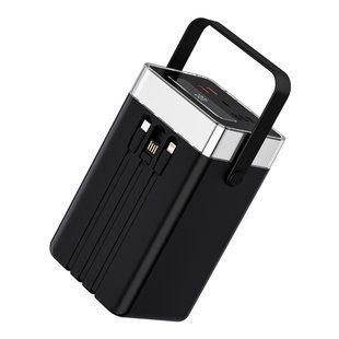 Універсальна Мобільна Батарея Power Bank Hoco DB103A 65W camping light with built-in cable 60000 mAh Чорний 6942007677486 фото