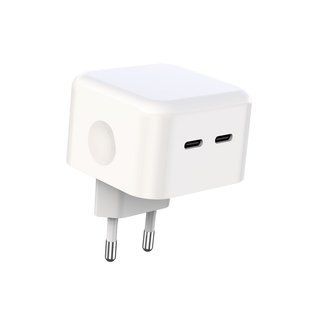 Мережевий Зарядний Пристрій XO L102 EU Dual type-C port 35W Type-C to Lightning Бiлий 6920680830695 фото