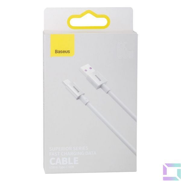 Кабель USB Baseus USB to Type-C 66W CATYS Бiлий, 02 6953156205505 фото