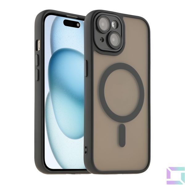 Чохол TPU+PC Magnetic Matte Camera Lens with Magsafe для iPhone 15 Black 2020000437710 фото