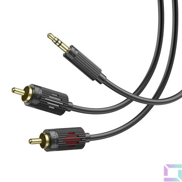 Кабель Aux Hoco UPA28 AUX 3.5 to dual RCA 1.5m М'ята упаковка Чорний 2020000378198 фото