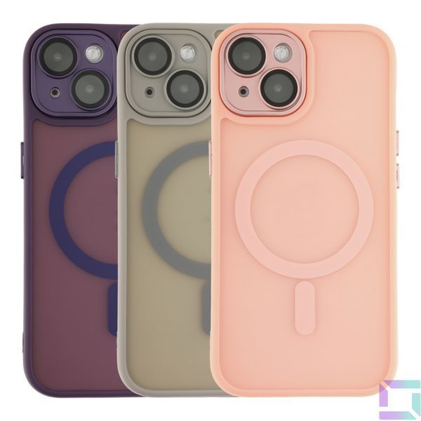Чохол TPU+PC Magnetic Matte Camera Lens with Magsafe для iPhone 15 Black 2020000437710 фото