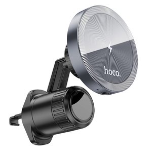 Автодержатель Hoco HW6 Vision Metal Magnetic Wireless 15W Цвет Серый 6942007606622 фото