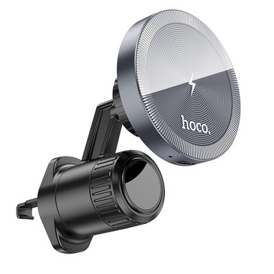 Автотримач Hoco HW6 Vision Metal Magnetic Wireless 15W Колір Сiрий 6942007606622 фото