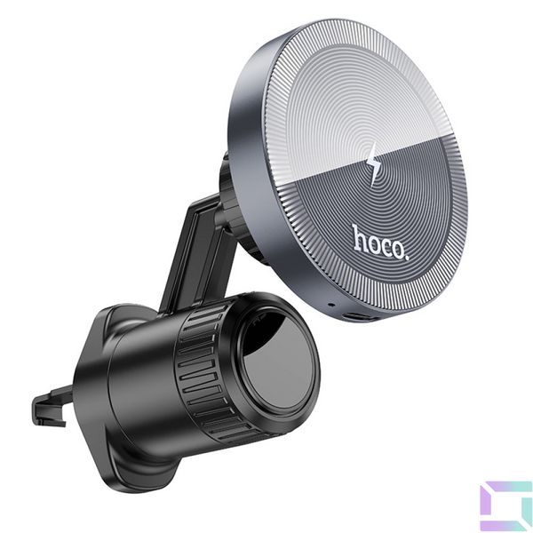 Автодержатель Hoco HW6 Vision Metal Magnetic Wireless 15W Цвет Серый 6942007606622 фото