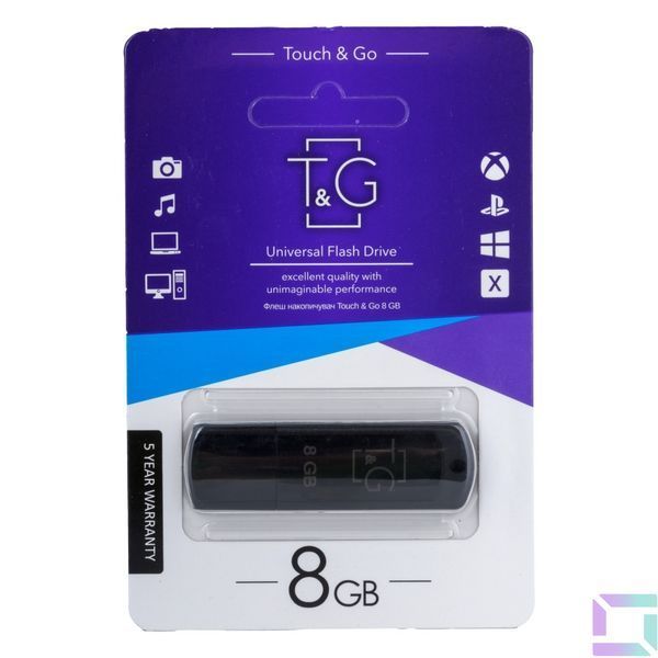 USB флеш-накопичувач T&G 8gb Classic 011 Чорний 4711472587468 фото