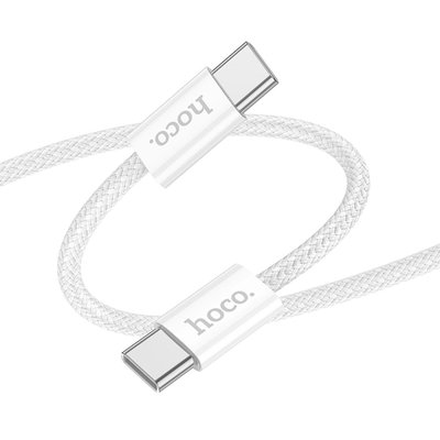 Кабель USB Hoco X104 Source 60W Type-C to Type-C 2m Колір Бiлий 6942007616911 фото