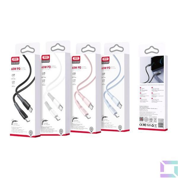 USB XO NB-Q226B 60W Silicone two-color Type-C to Type-C Розовый 6920680833801 фото