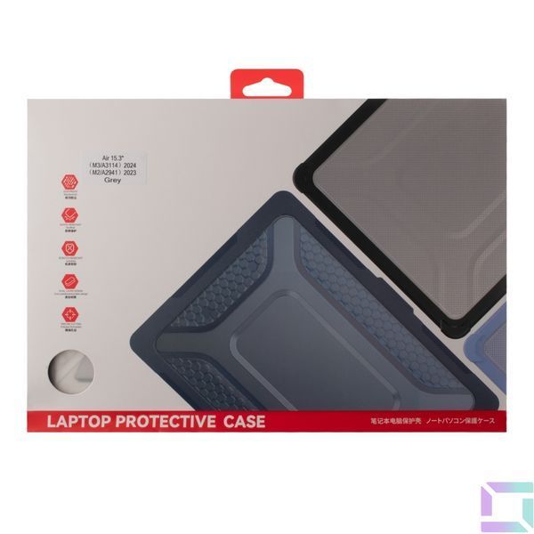 Накладка TPU+PC Hex Shield for MacBook Air 15" 2025/2024/2023 (M4 A3114/M3 A3114/M2 A2941) Black 2020000472926 фото